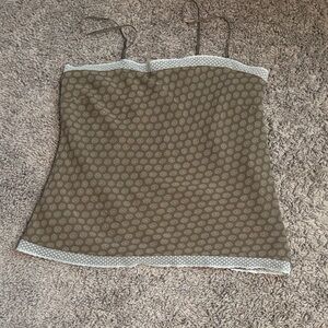 GAP Olive Polka Dot Camisole Silk